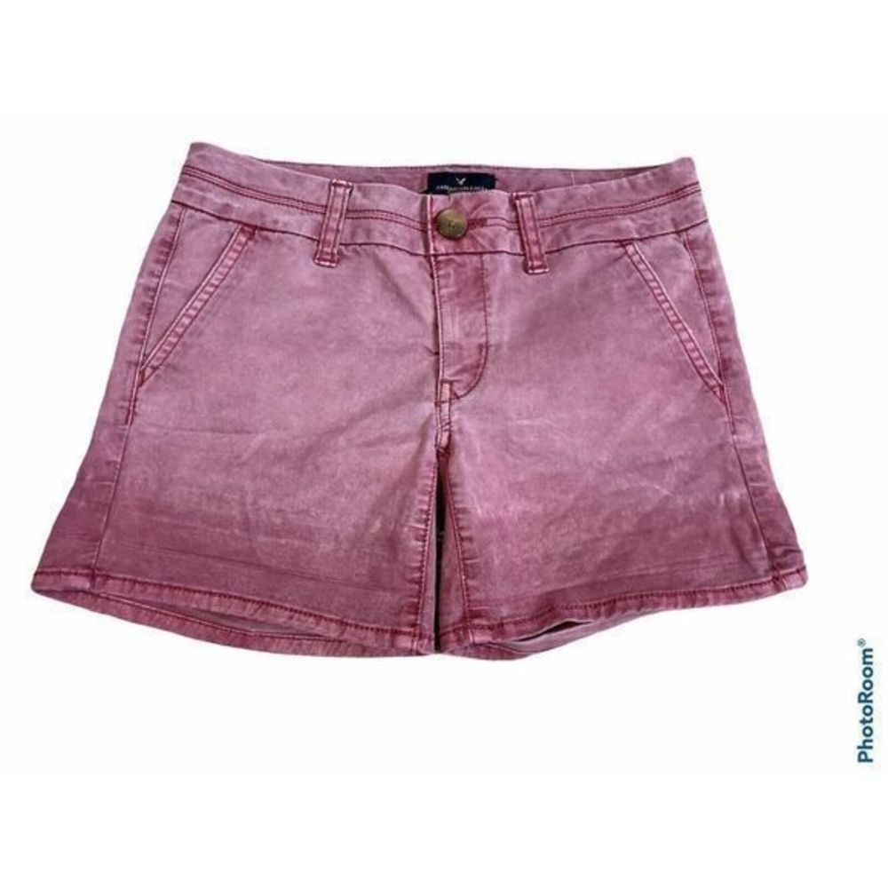 American Eagle‎ Outfitters Stretch Purple Denim Midi Shorts Women's Size 00 5”